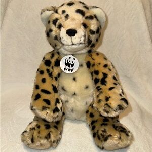 WWF Build-a-Bear B.A.B. Workshop Black Spotted Cheetah Plush Stuffed Animal 11"